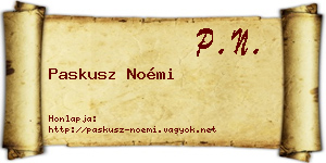 Paskusz Noémi névjegykártya